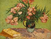 Vincent Van Gogh Vase with Oleanders and Books painting